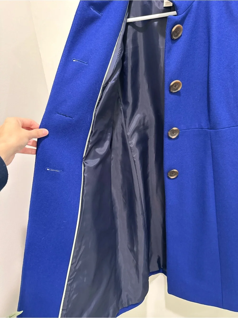 J.Crew City Coat Wool Blend Cobalt Blue Stand Collar Coat Size 2